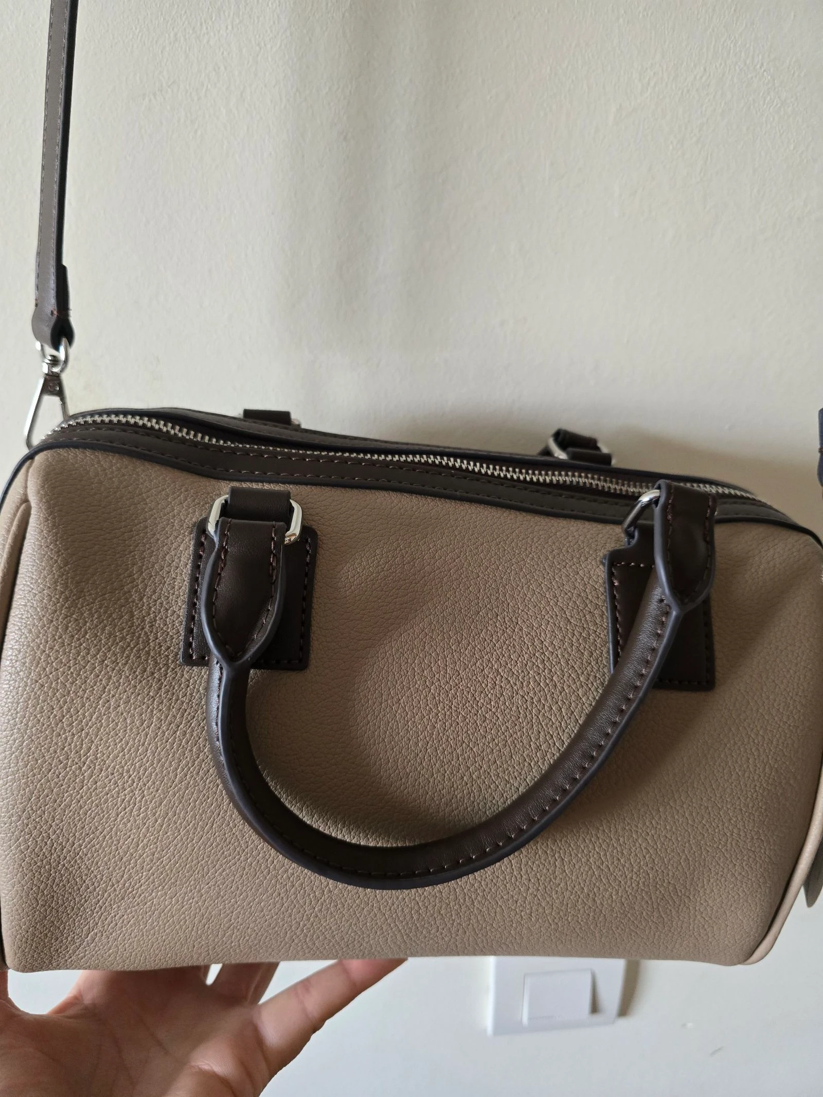 Bolso Parfois Tipo Baúl / Bandolera Bege e Marrom (Novo com etiquetas) – photo 4